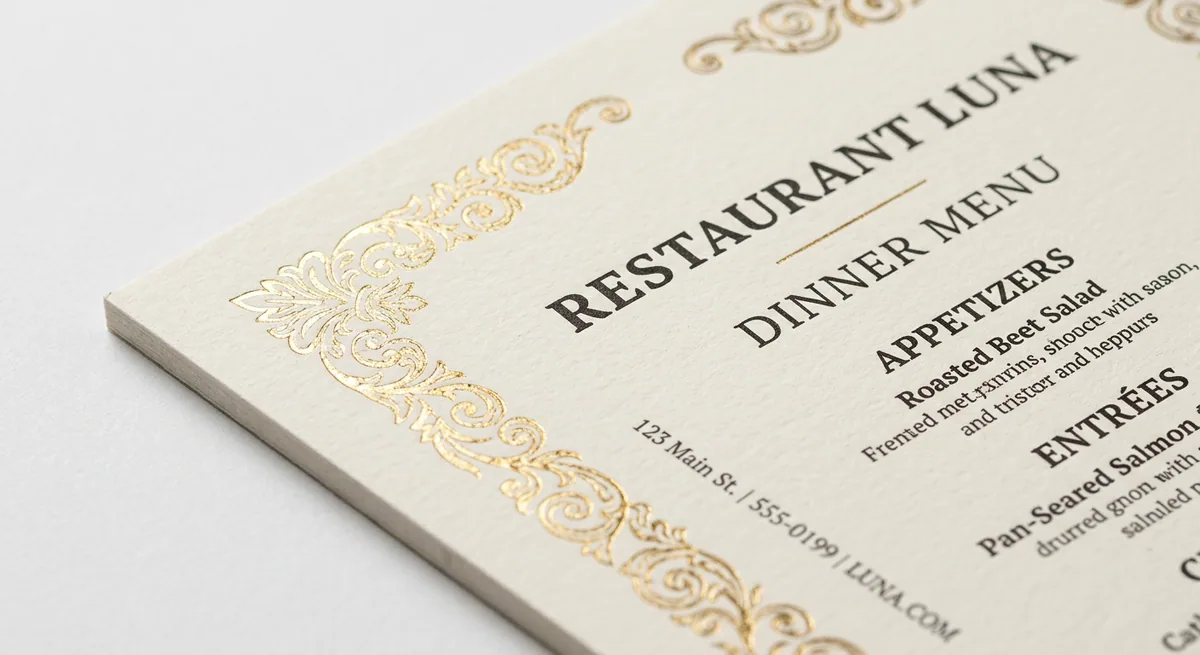 Foil Menu Printing