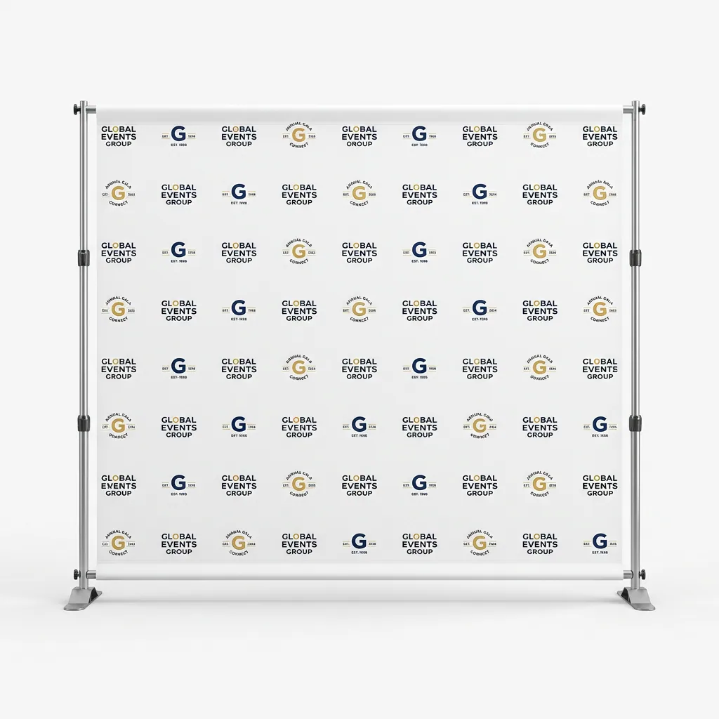 Fabric Step and Repeat + Stand + Red Carpet
